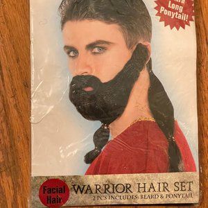 MENS COSTUME BEARD /PONYTAIL SET